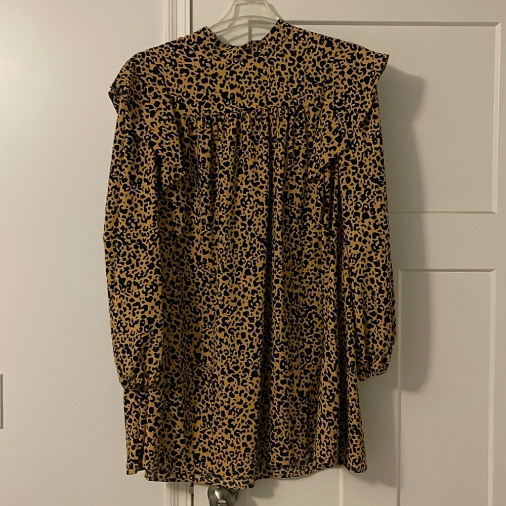 Long sleeve mini cheetah dress